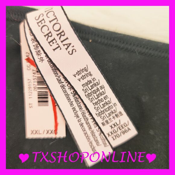 💗👙Victoria's Secret Cotton bling rhinestones V-string Thong👙💗 - Picture 5 of 5